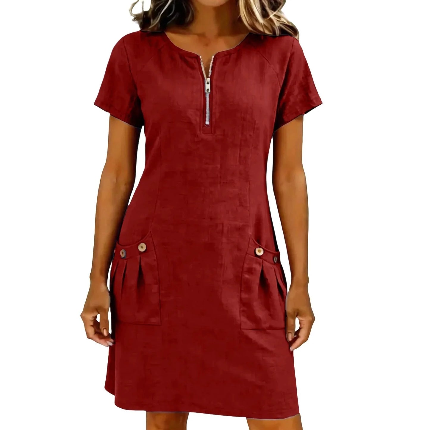 Chic Cotton Zip Dress