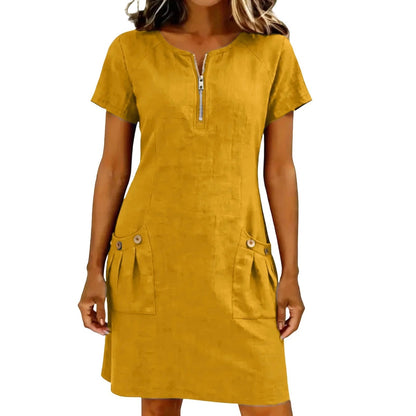Chic Cotton Zip Dress