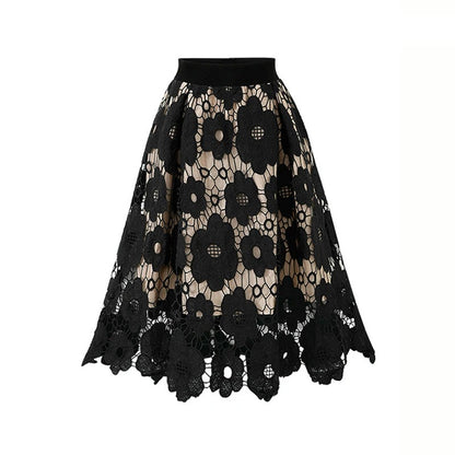 Elegant Boho Lace Midi Skirt