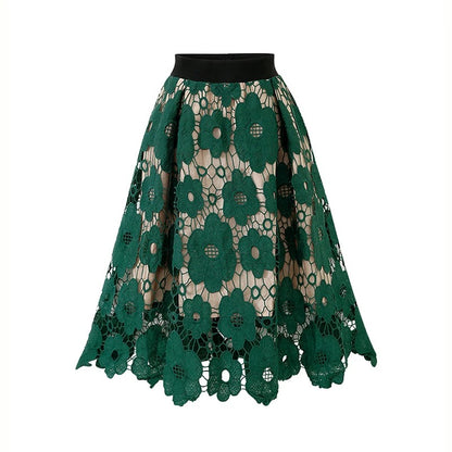 Elegant Boho Lace Midi Skirt