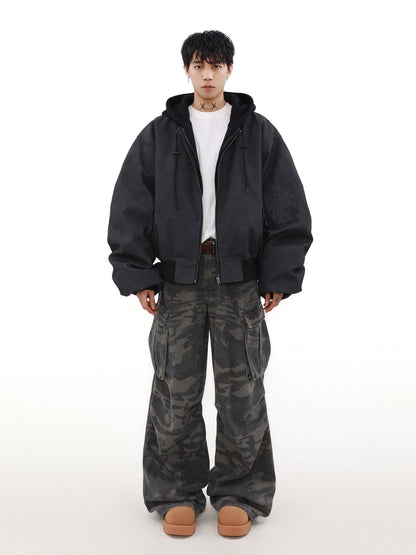 MRNEARLY Vintage Faded Bomber Jacket
