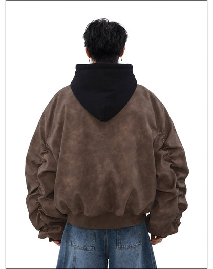 MRNEARLY Vintage Faded Bomber Jacket