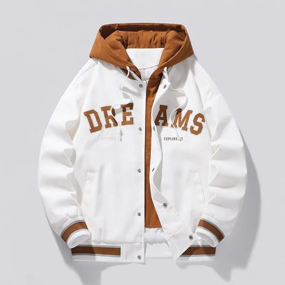 SUTTON HOODED VARSITY JACKET